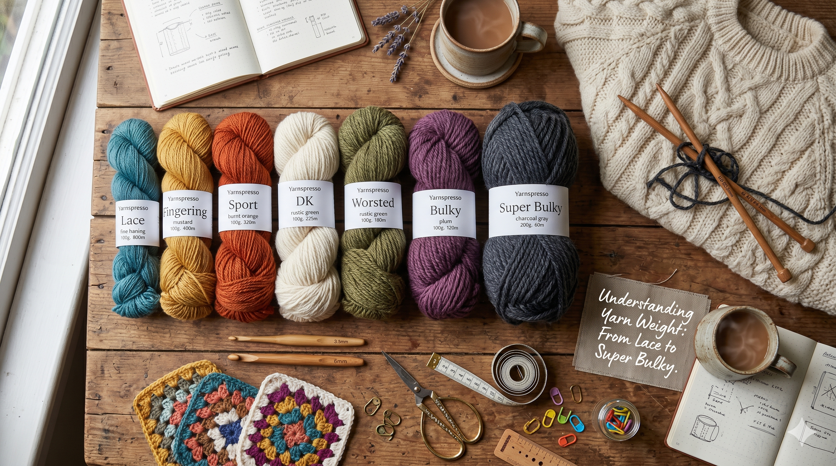 Understanding Yarn Weight: From Lace to Super Bulky.