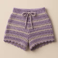 Yarnspresso — Boho Vibes Festival Shorts — Mohair Roll Ecru, Purple Shades Knitting Pattern