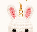 Mini Bunny Earring Crochet Pattern - finished earrings