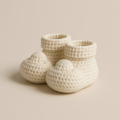 Yarnspresso — Cotton Cloud Baby Booties — Amigurumi Cotton Crochet Pattern
