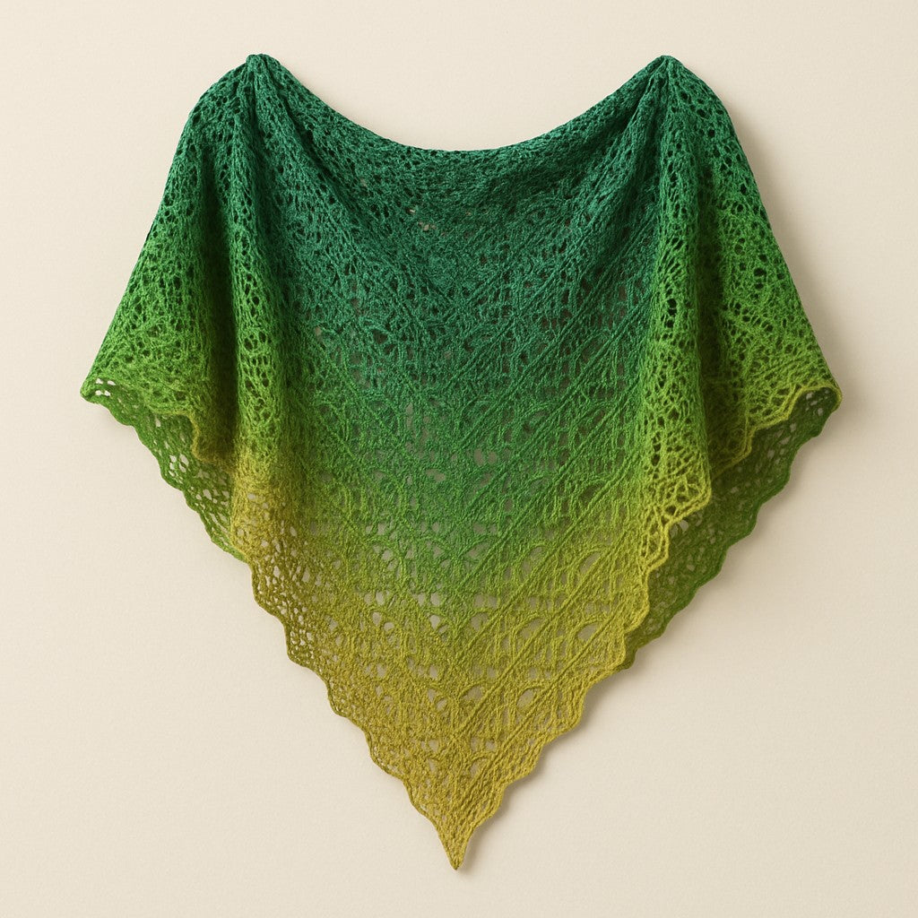 Yarnspresso — Emerald Horizon Lace Shawl — Knitting Pattern
