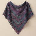 Yarnspresso — Enchanting Evening Boho Lace Shawl — Picasso Purple, Green, Burgundy, Teal Crochet Pattern