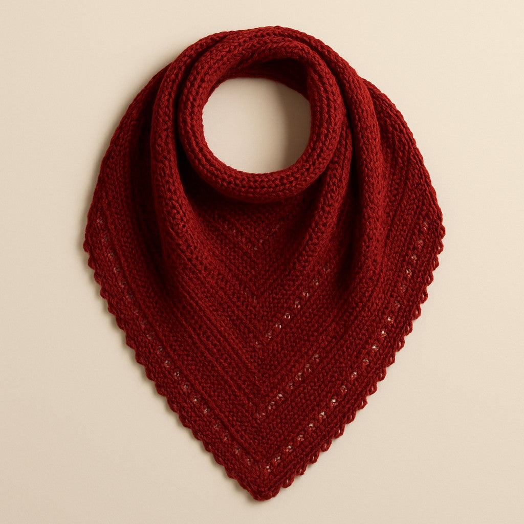Yarnspresso — Ruby Spring Shawl — Saver Dark Red Knitting Pattern