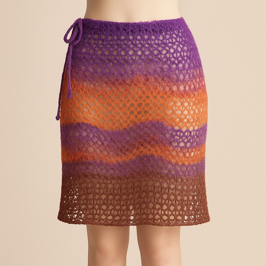 Yarnspresso — Sunset Waves Mesh Beach Skirt — Knitting Pattern