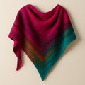 Yarnspresso — Vibrant Spring Shawl — Rainbow Fuchsia, Burgundy, Dark Green, Copper, Turquoise Knitting Pattern