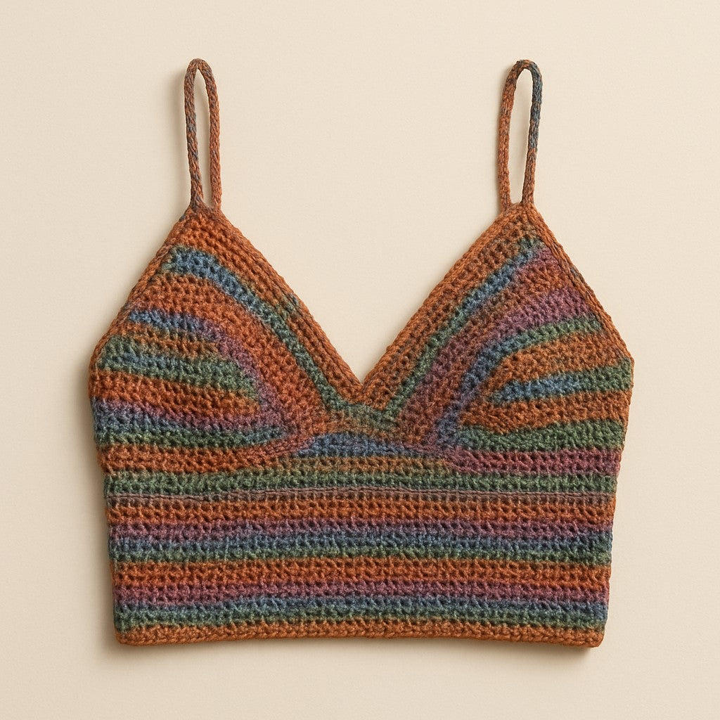 Yarnspresso — Vivid V-Neck Summer Bralette — Crochet Pattern